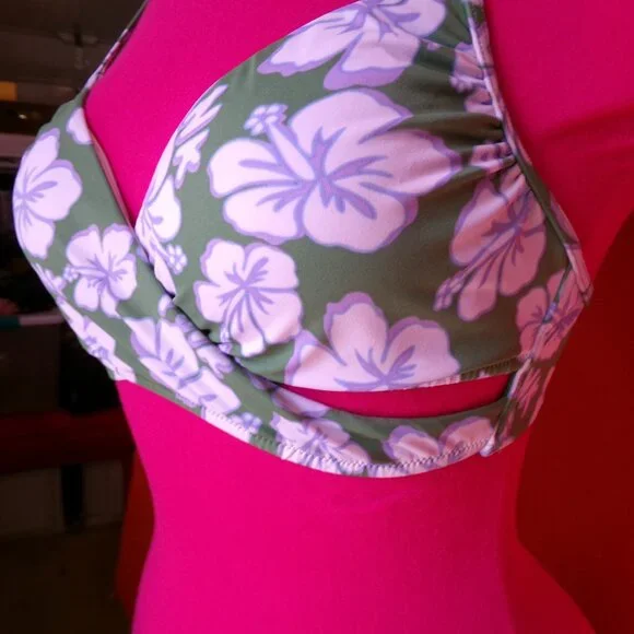 VS Pink Crossover Waist High Rise Bikini Bottom Sz L - Picture 4 of 12